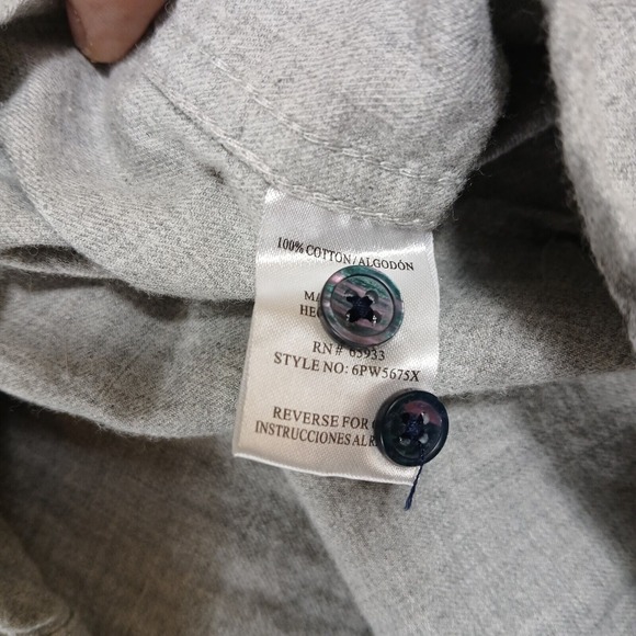 PX Men's Long Sleeve Gray Button Up Dress Shirt 4XL‎ - Picture 8 of 8